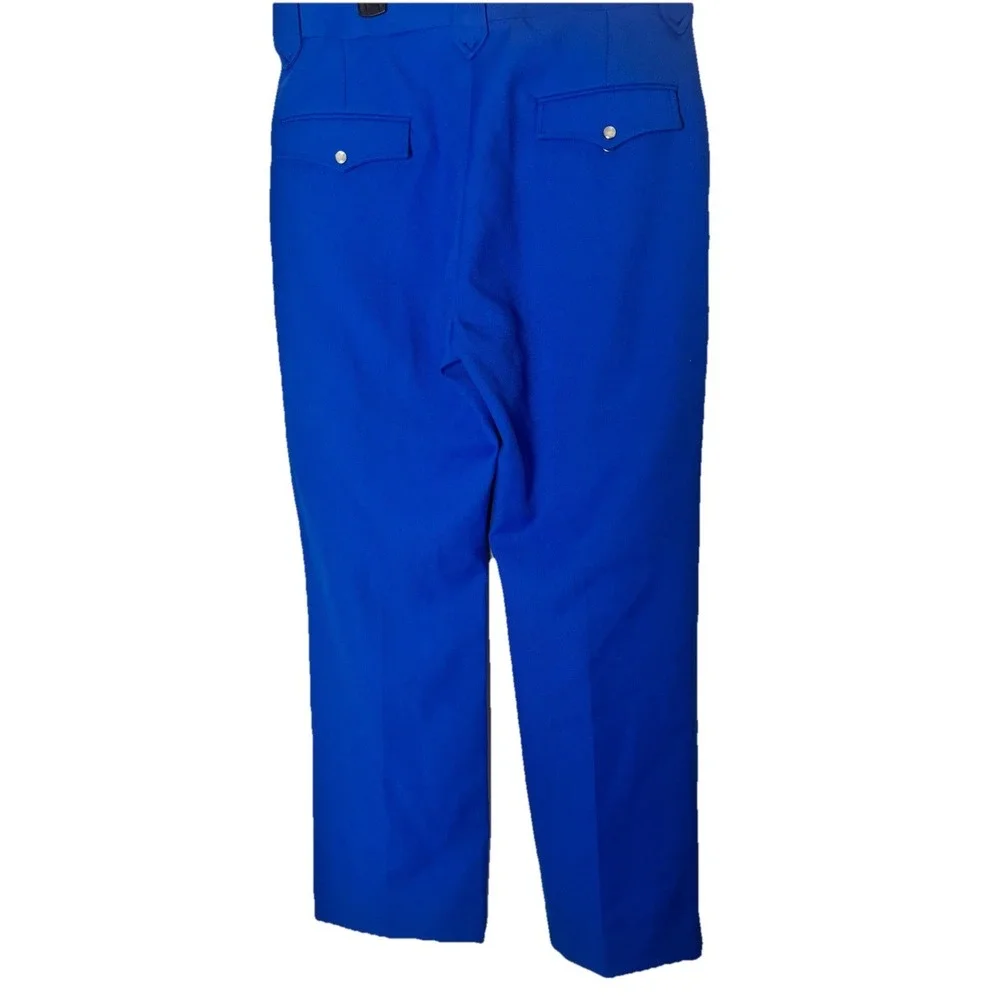 Vtg 70's MESQUITE NIVER Western Pants Mens 31x29 Blue‎ Pearl Snap Flare Cowboy